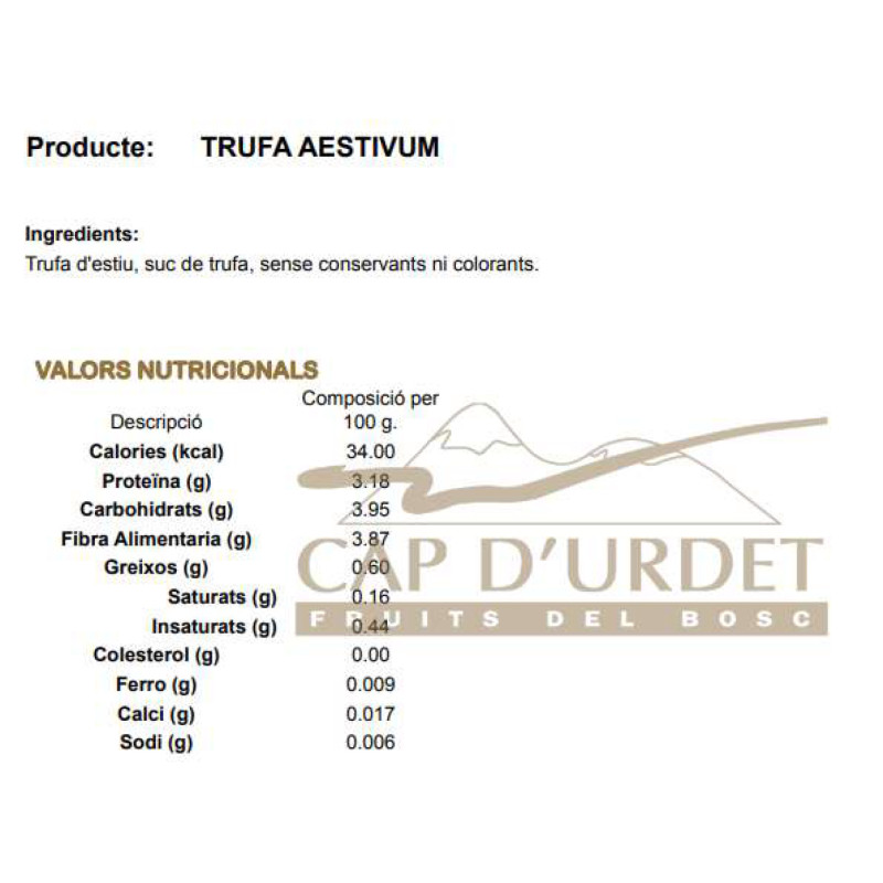TRUFA DE VERANO (T. AESTIVUM) TARRO 20gr.
